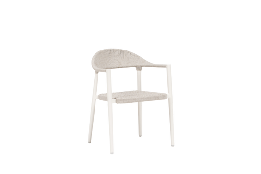 Ballina Dining Arm Chair, Oat Milk/White