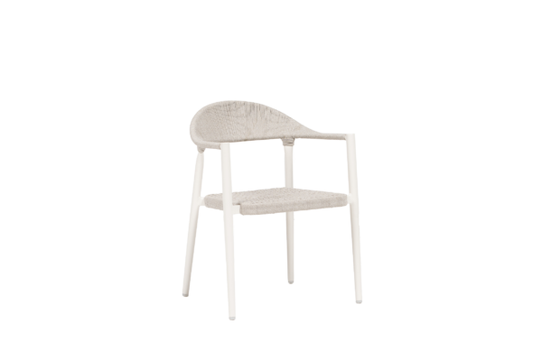 Ballina Dining Arm Chair, Oat Milk/White