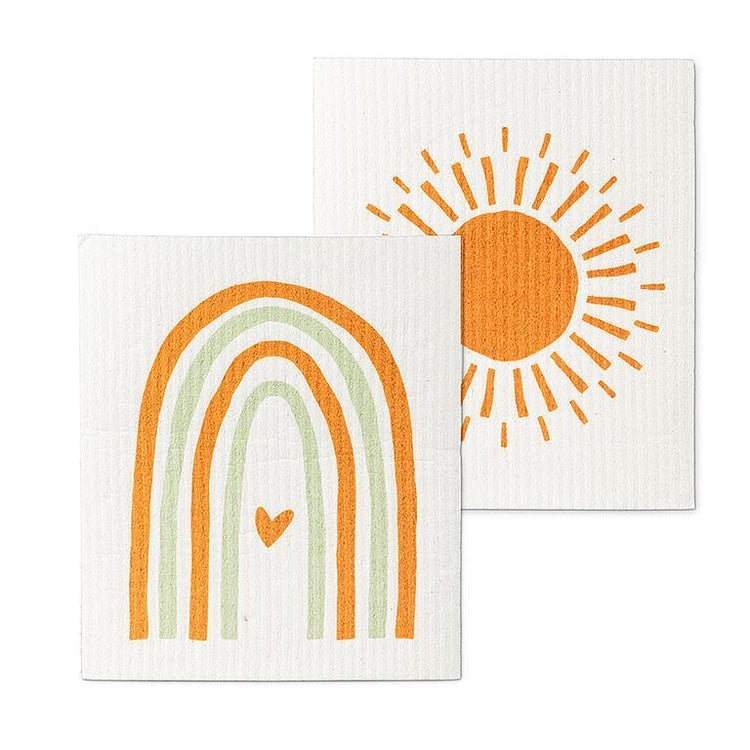 Set of 2 Boho Rainbow Swedish Sponge Cloths