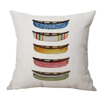 18"x18" Canoe Decorative Pillow, Indoor/Outdoor