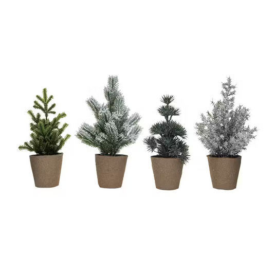 Faux Pine Tree in Paper Pot