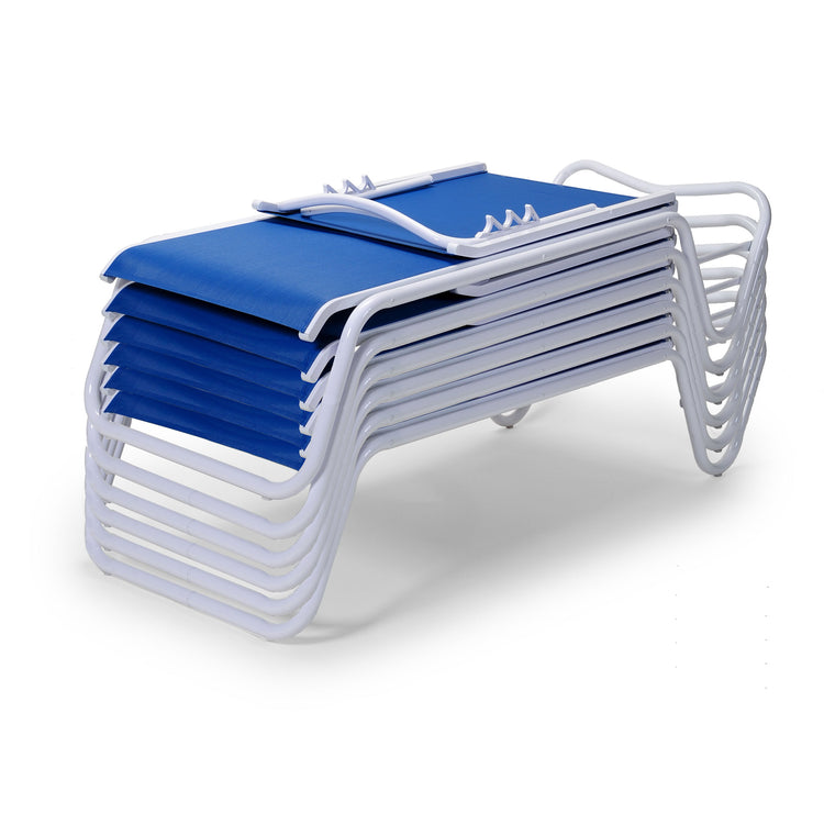Gardenella 4-Pos. Stacking Chaise w/Arms, Blueprint/Snow