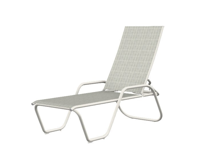 Gardenella 4-Pos. Stacking Chaise w/Arms, Pinstripe/Snow