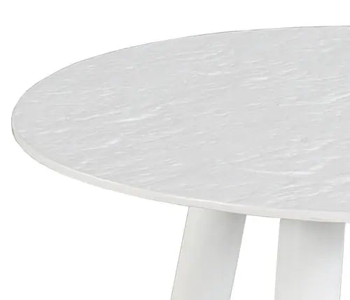 Geo 23" Round Side Table, White