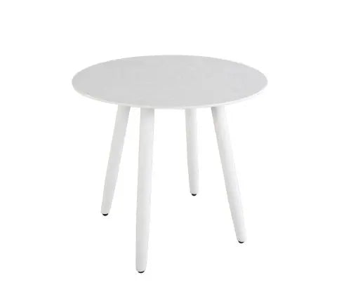 Geo 23" Round Side Table, White
