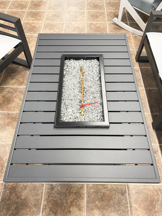 Latitude 32'' x 50'' Rectangular Fire Pit, Carbon