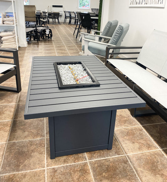 Latitude 32'' x 50'' Rectangular Fire Pit, Carbon