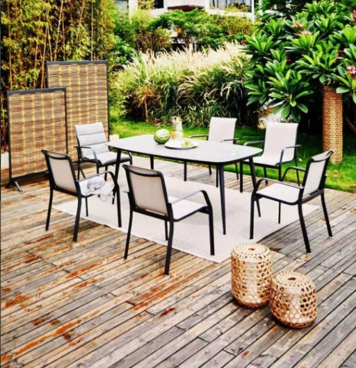 Knight Sling Dining Chair, Textured Black Frame