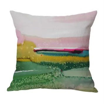 18"x18" Landscape 9 Decorative Pillow, Indoor/Outdoor