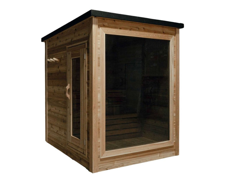 6' Red Cedar Mini Modern Panoramic Sauna