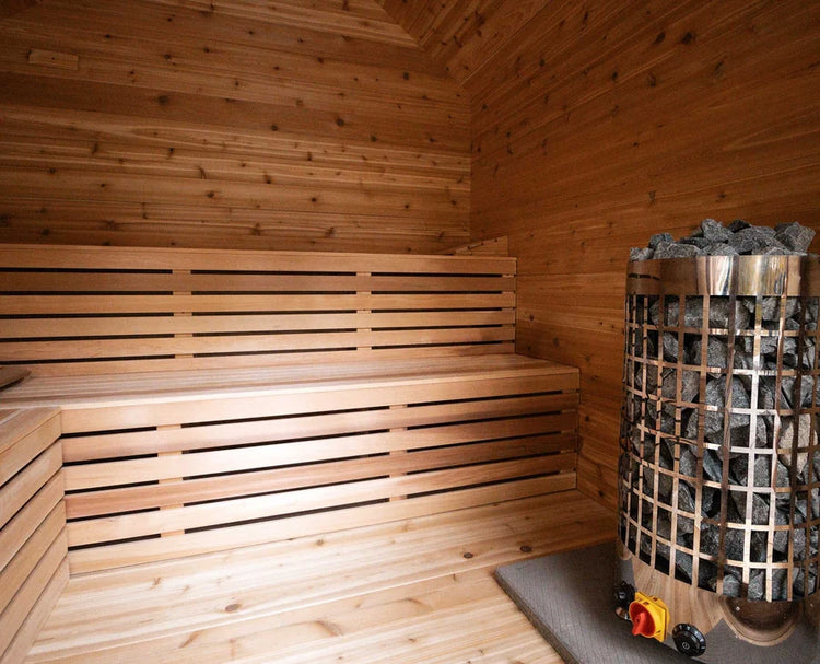 8' Red Cedar Modern Cabin Sauna