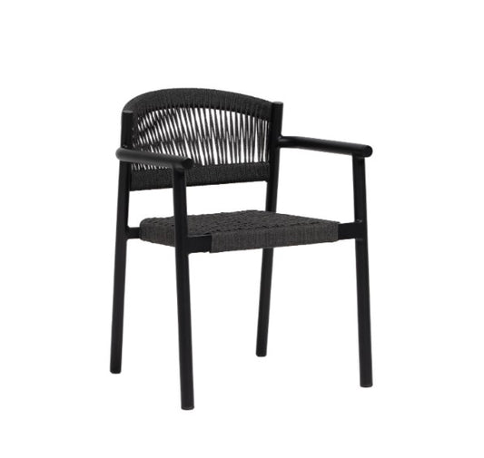 Naples Dining Arm Chair, Charcoal/Diva Night