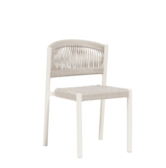 Naples Dining Side Chair, Oat Milk/White