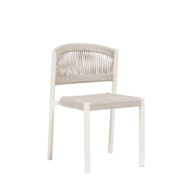Naples Dining Side Chair, Oat Milk/White