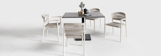 Naples Dining Side Chair, Oat Milk/White