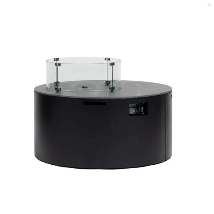 Newbury 42" Round Fire Pit, Pietra Grey/Diva Night