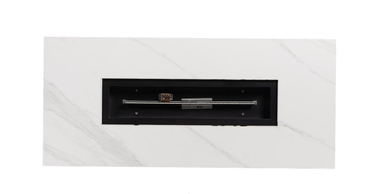 Newbury 54"x24" Rectangular Fire Pit, Glacier White/White