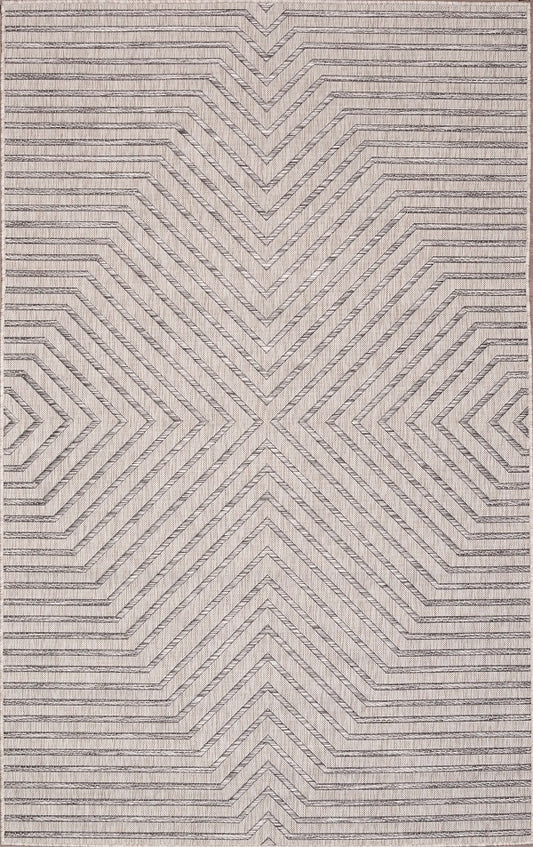 5 X 8 Carnival Indoor-Outdoor Light Grey Rug