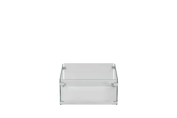 Square Fire Pit Glass Windshield