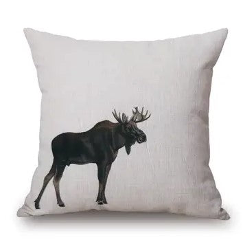 18"x18" Moose Artwork 1 Decorative Pillow, Indoor/Outdoor