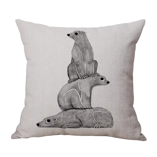 18"x18" Polar Bear Stack Decorative Pillow, Indoor/Outdoor