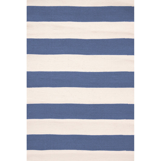 Catamaran Stripe Denim/Ivory 6X9 Area Rug Indoor/Outdoor