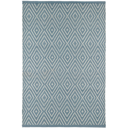 Diamond Slate/Light Blue 5X8 Area Rug Indoor/Outdoor