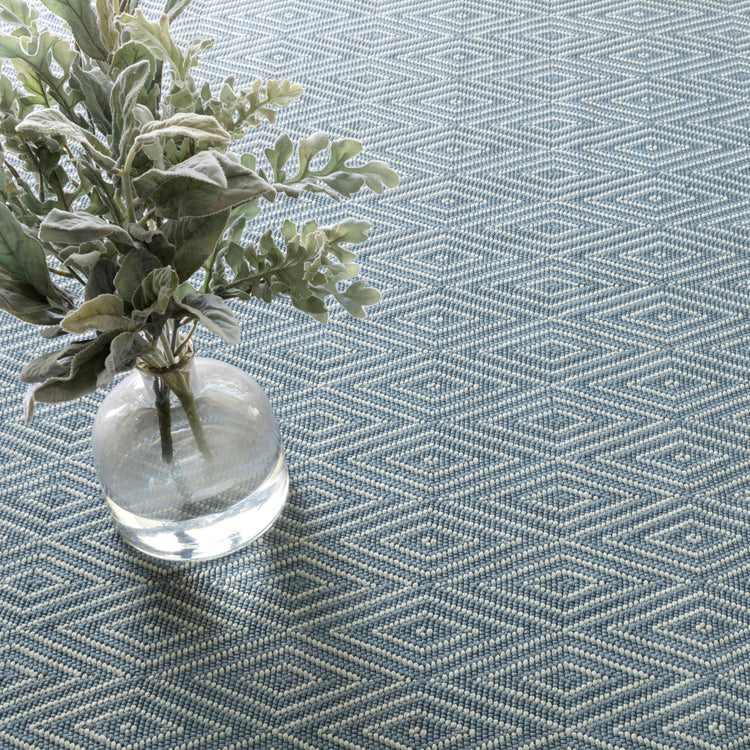 Diamond Slate/Light Blue 5X8 Area Rug Indoor/Outdoor