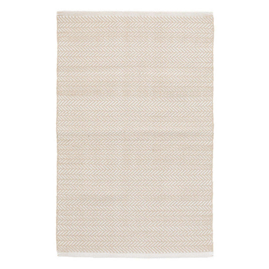 5X8 Area Rug Herringbone Linen/White - Indoor/Outdoor