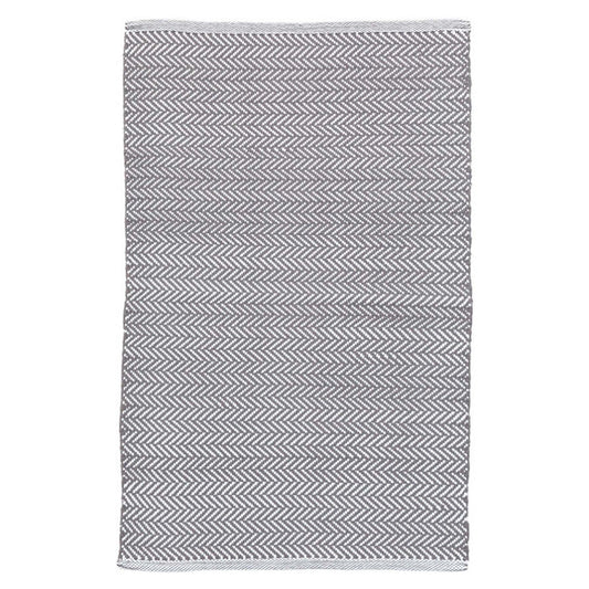 5X8 Area Rug Herringbone Shale/White - Indoor/Outdoor