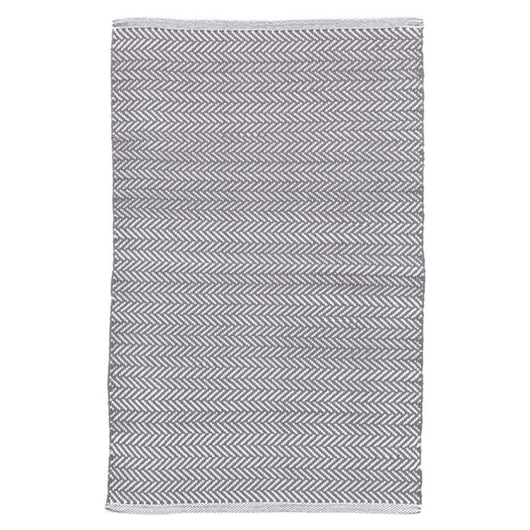 5X8 Area Rug Herringbone Shale/White - Indoor/Outdoor
