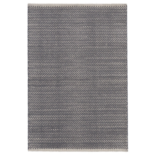 Herringbone Shale/White 6X9 Cotton Area Rug