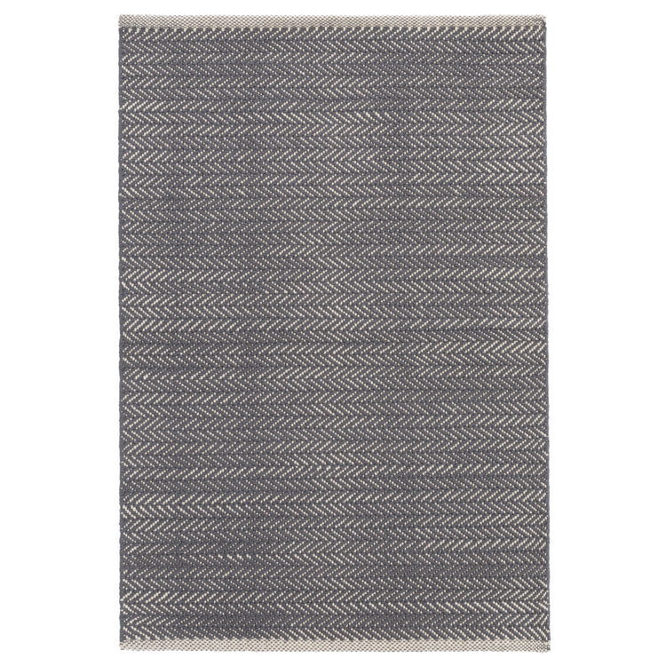 Herringbone Shale/White 6X9 Cotton Area Rug
