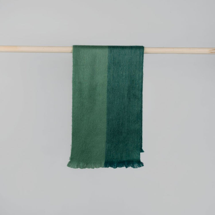 Two-Tone Alpaca Seamless Scarf, Hunter