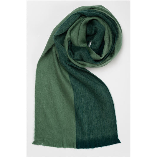 Two-Tone Alpaca Seamless Scarf, Hunter