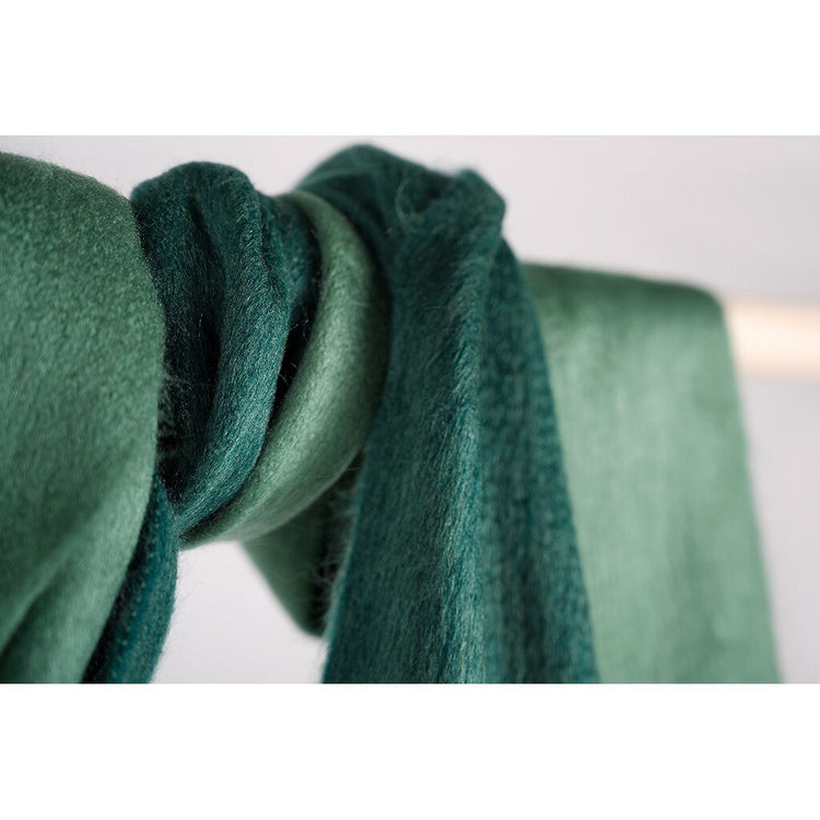 Two-Tone Alpaca Seamless Scarf, Hunter