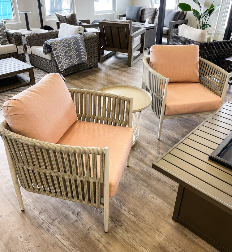 3-PC Lineas Sofa & 2 Club Chairs, w/cushion Metz Blush
