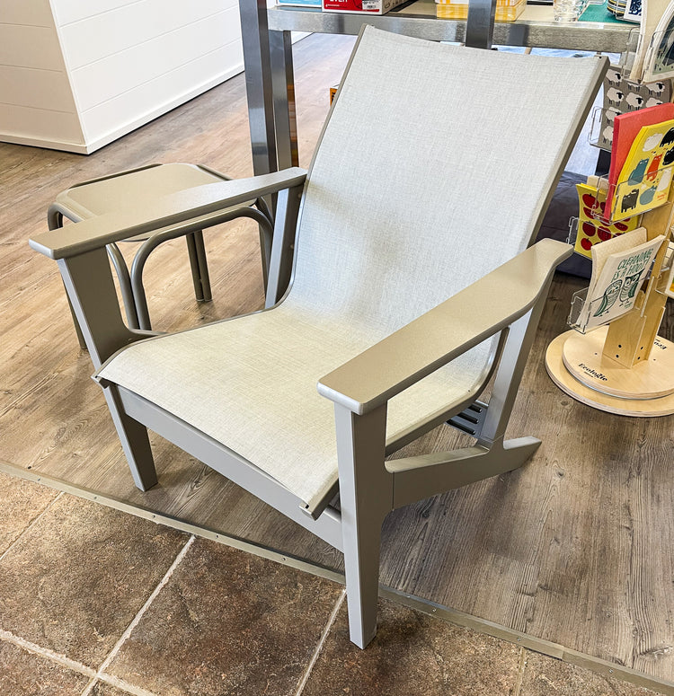 Wexler Chat Height Sling Arm Chair, Storm/Alloy