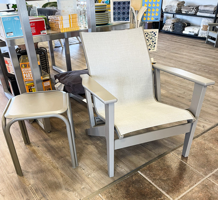 Wexler Chat Height Sling Arm Chair, Storm/Alloy