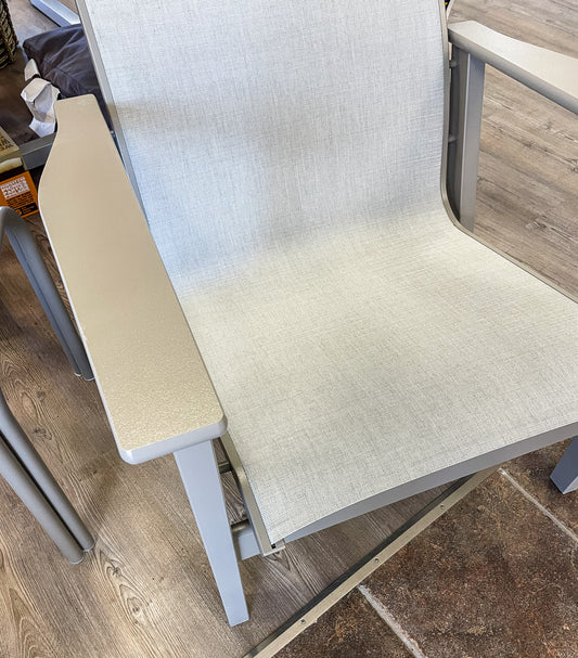 Wexler Chat Height Sling Arm Chair, Storm/Alloy