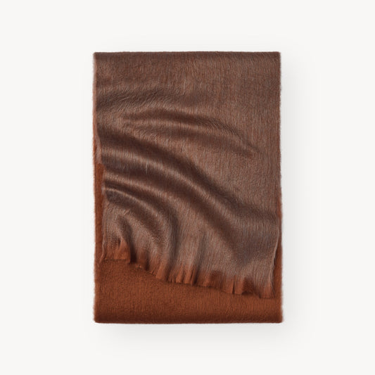 Alpaca Seamless Ombre Scarf, Chestnut