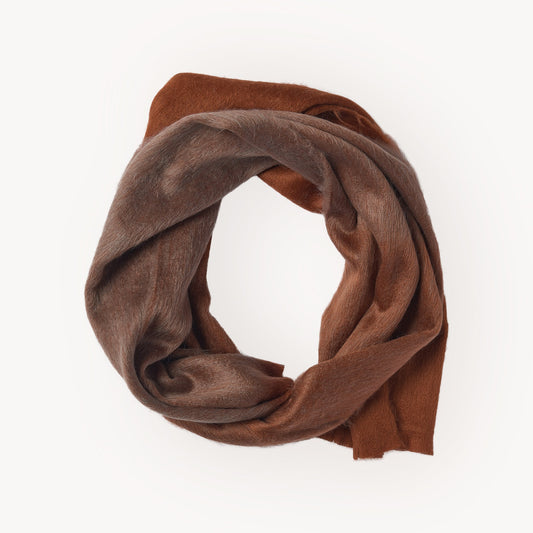 Alpaca Seamless Ombre Scarf, Chestnut