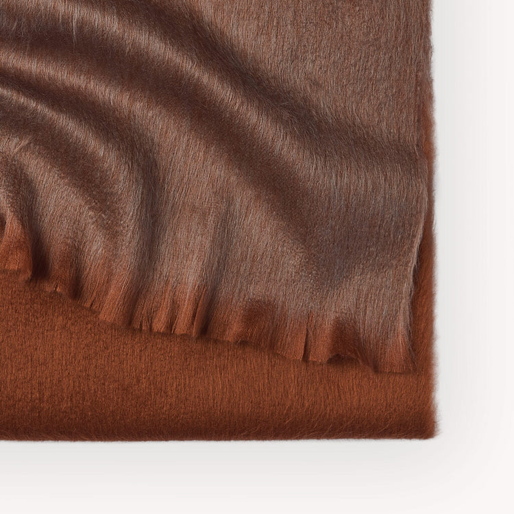 Alpaca Seamless Ombre Scarf, Chestnut