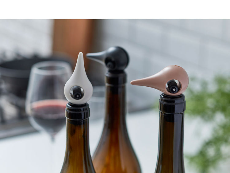 ROCKS BIRD Wine Stopper, Warm-Grey