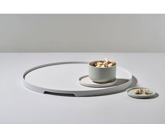 SINGLES Round Tray, Grey