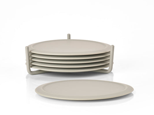 SINGLES Coaster w/ holder, Mud