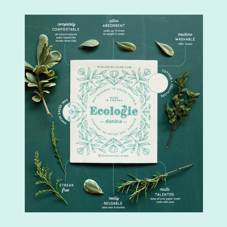 Flowers of Month Swedish Sponge Cloth