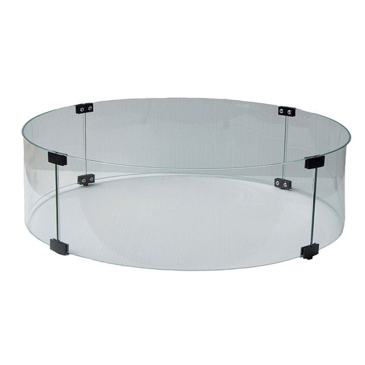 25" Round Fire Pit Glass Windshield