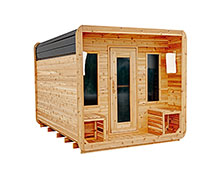 8' Red Cedar Cube Sauna With 2' Porch