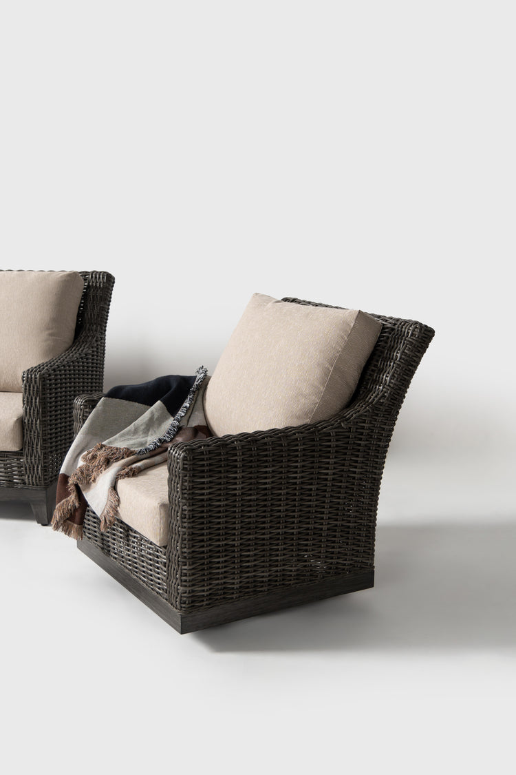 Budapest Swivel Gliding Club Chair w/cushion Calm Graphite